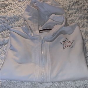 🇺🇸White Front  Zip Hoodie with Star 1X